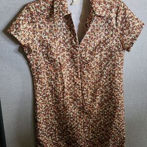 Geometric Print Midi Dress